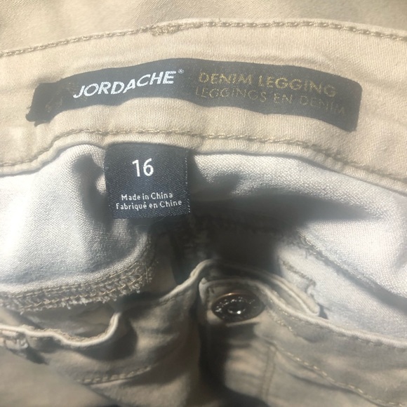 Women’s Size 16 Tan Denim Leggings - Comfortable Stretch Fit - Picture 4 of 4